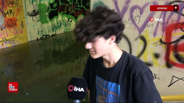 Adana'da 13 gün önce yağan yağmurda göle dönen alt geçit
