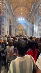 Queuing to see Pope Francis lying in state in St Peter’s Basilica.
