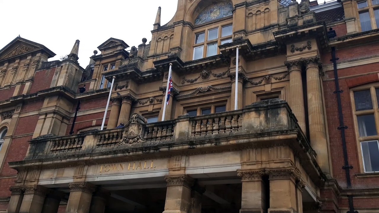 The raising of the VE Day 80th Anniversary Commemorative Flag at Leamington Town Hall on Thursday May 8.