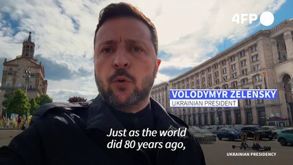 Zelensky says evil 'must be fought together', marking WWII victory anniversary