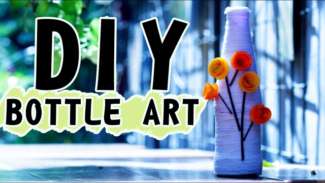 DIY Bottle Art with Thread & Flowers 🌸 | Easy Home Decor | Art & Craft Ideas