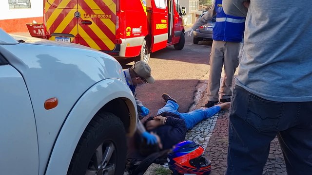 Motociclista fica ferido após colisão com Renault Duster no bairro Cancelli