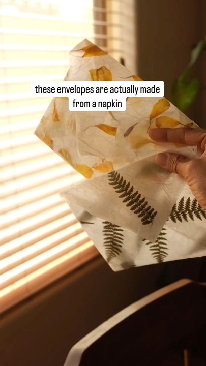 DIY Envelope Tutorial via: @sibsterLearn how to make a cute and easy DIY envelope using napkins! Perfect for letters, gift cards, or adding a handmade touch to your notes.
