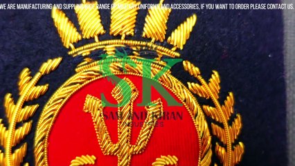Hand Made Embroidery Bullion Badges, Gold Anchor Patch with Crown Bullion Blazer Badge