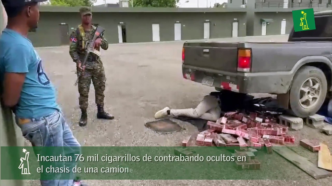 Incautan 76 mil cigarrillos de contrabando ocultos en el chasis de una camioneta en Santiago Rodríguez