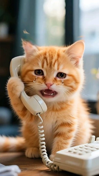 cat talking on phone and crying🤣 #for #viralreels #repost