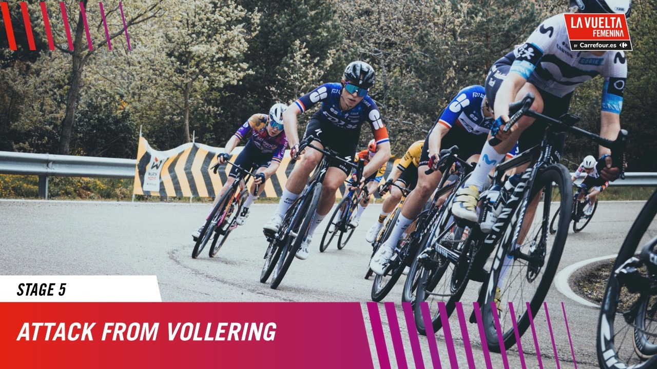 Video Attack from Vollering - Stage 5 - La Vuelta Femenina 25 by Carrefour.es