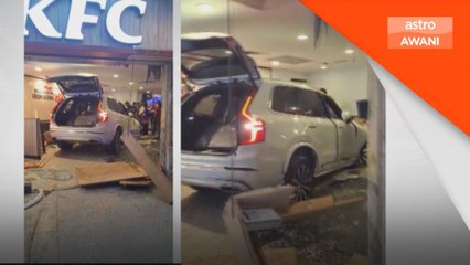 MPV rempuh KFC, pelanggan warga emas tersepit