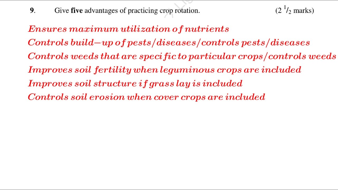 KCSE paper 1 revision #2012 questions and answers #agriculture #livestock production #crop production