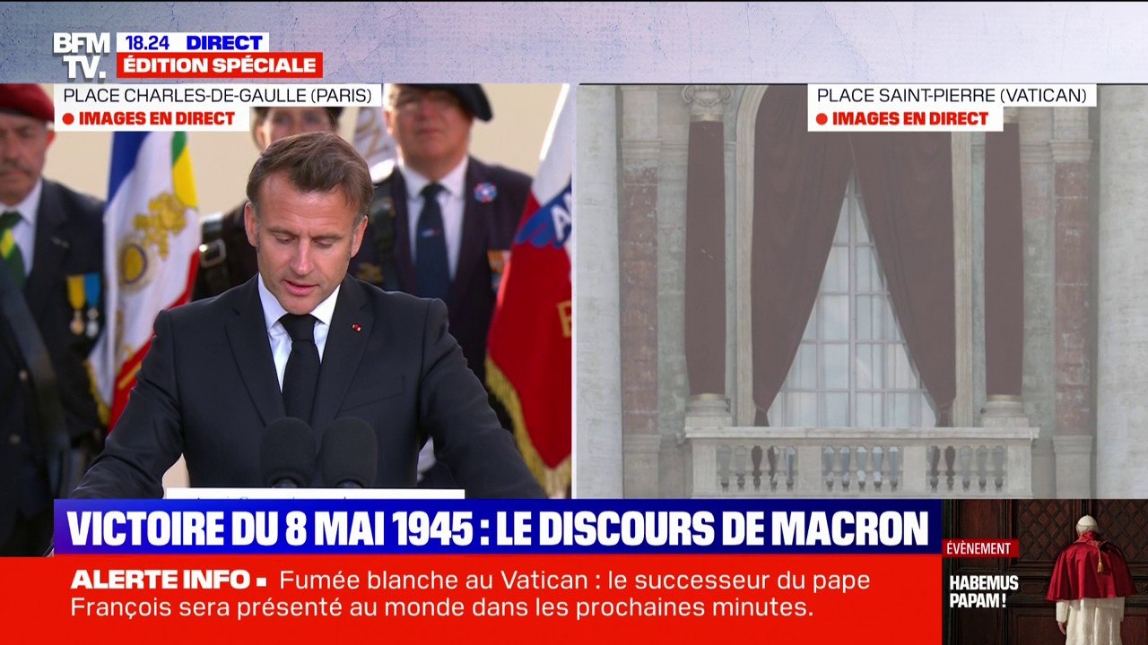 8-Mai: "Nous n'aurons jamais fini de nous battre pour la paix", déclare Emmanuel Macron