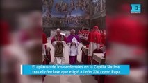 El aplauso de los cardenales en la Capilla Sixtina tras el cónclave que eligió a León XIV como Papa