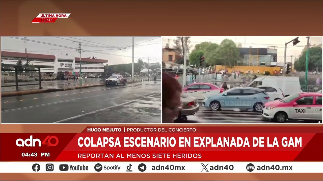 Productor revela detalles de seguridad tras colapso de escenario en explanada de la GAM