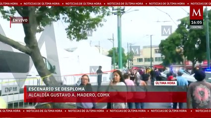 Lluvias torrenciales provocan desplome de escenario en la Gustavo A. Madero