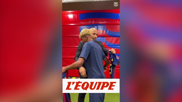 Promesse tenue : Lamine Yamal et Thierry Henry échangent leur maillot après le Clasico - Foot - ESP