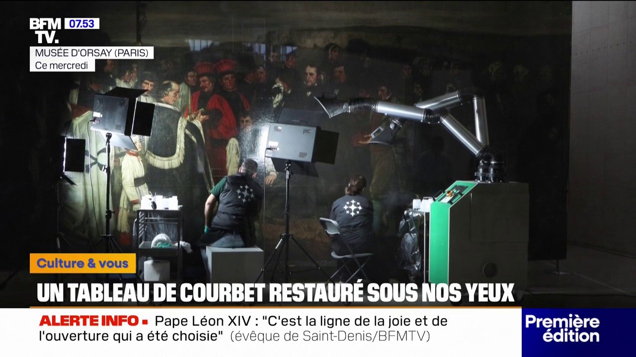 Un tableau de Gustave Courbet restauré sous les yeux des visiteurs au musée d'Orsay