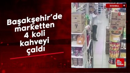Başakşehir’de marketten 4 koli kahveyi çaldı