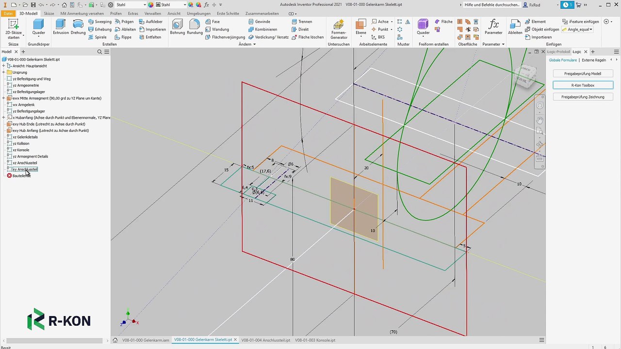 08 Rechteckmuster per Skelett steuern | Top-Down Skelettmodellierung
