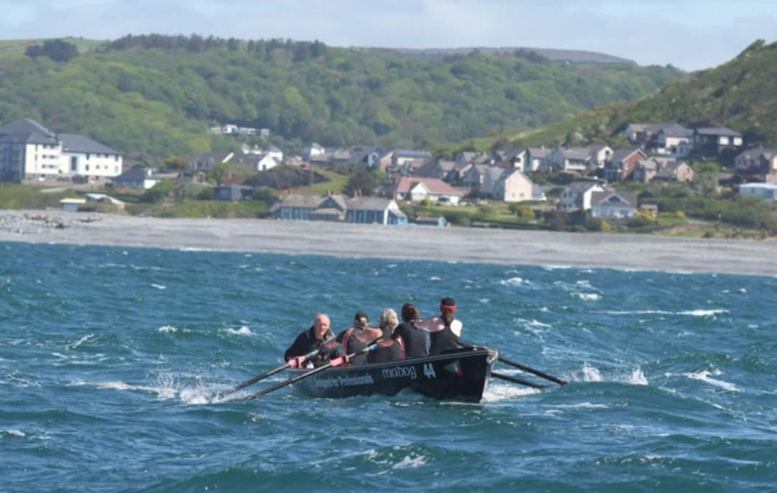 Dramatic scenes in Aberystwyth Celtic Longboat Race