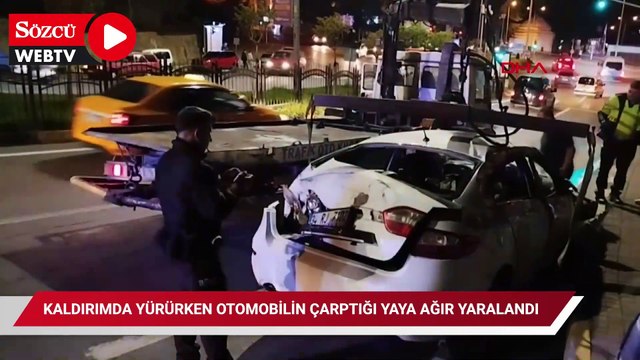 Kaldırımda yürürken otomobilin çarptığı yaya ağır yaralandı