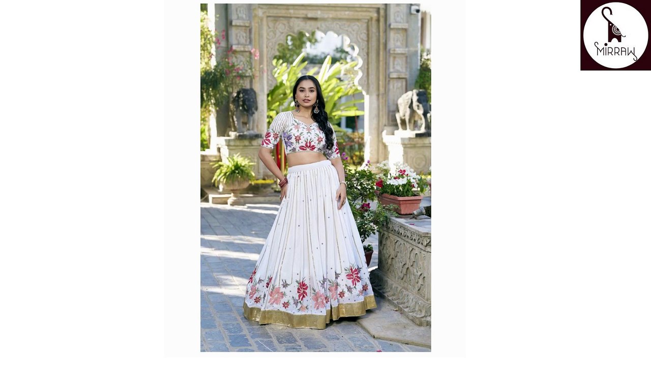 Designer White Lehengas in Unique Shades with Elegant Designs and Embroidery Work