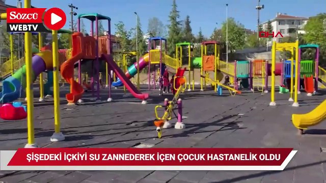 Parkta bulduğu şişedeki içkiyi su zannederek içen çocuk hastanelik oldu