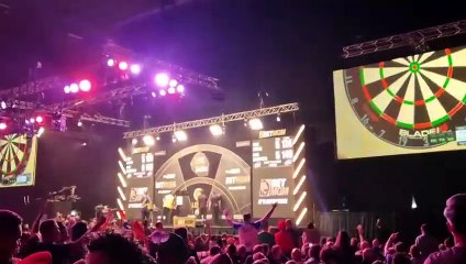 Watch as Leeds United fan Luke Humphries sends the crowd wild after claiming victory at First Direct Arena