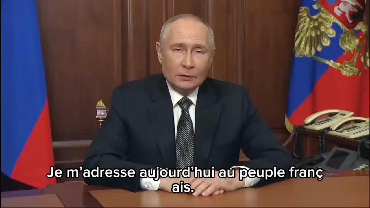 Vladimir poutine s’adresse à la France