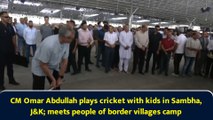 CM Omar Abdullah plays cricket with kids in Sambha, J&K; meets people from border villages camp