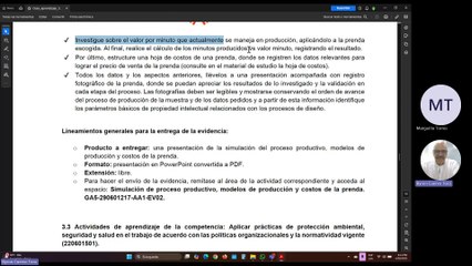 Sesion: Evidencia GA5-290601217-AA1-EV02. Tema : Simulación de proceso productivo, modelos de producción y costos de la prenda.30-04-2025