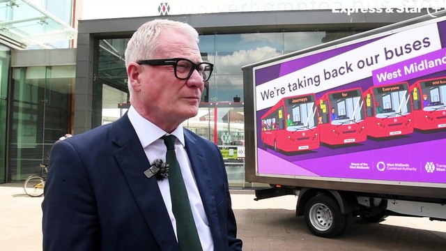 (May 2025) West Midlands mayor Richard Parker about his plans to franchise the bus service, during his visit to Wolverhampton Bus Station