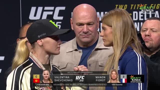 UFC 315 - Le face-à-face plein de tension entre Shevchenko et Fiorot