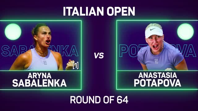 Sabalenka begins Rome campaign with comfortable win