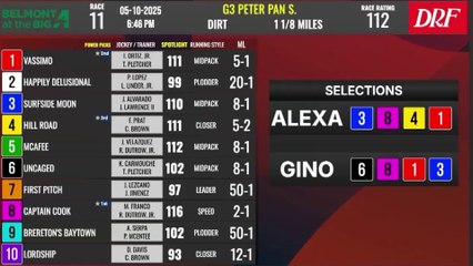 Peter Pan Race 11 Picks: Surfside Moon over Captain Cook