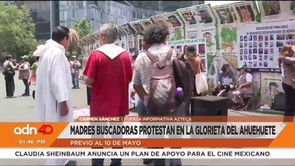 ¡Exigen verdad! Madres buscadoras protestan en la Glorieta del Ahuehuete previo al 10 de mayo