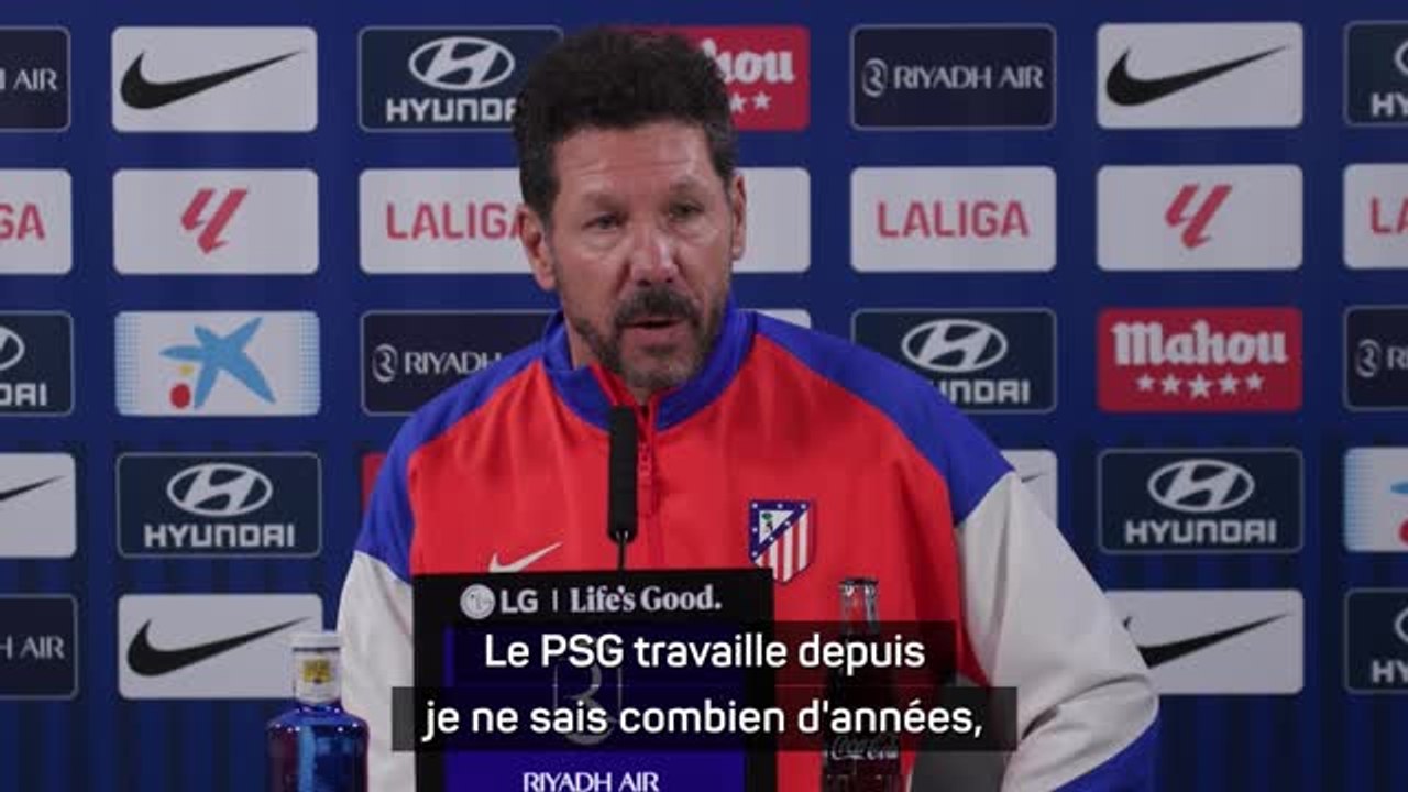 Atlético - Simeone : "Le PSG travaille depuis je ne sais combien d'années"