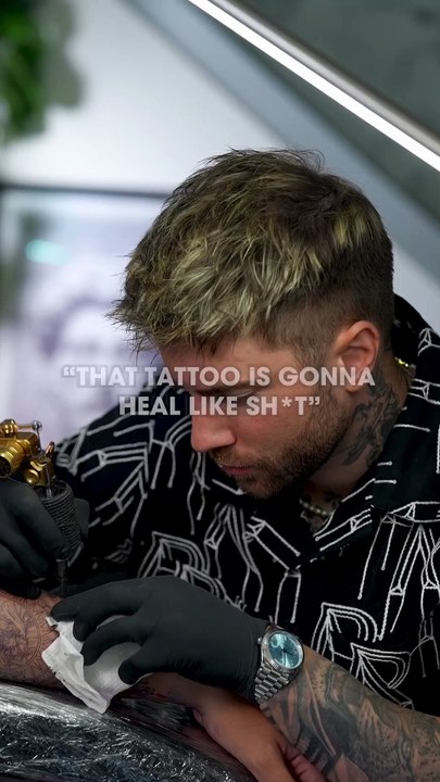 “That Tattoo is Going to Heal Like Sh t” is what the haters say 🤷🏻‍♂️ — #tattooartist #shorts