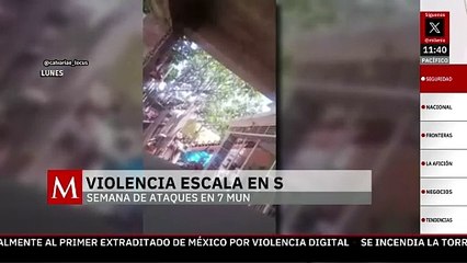Incrementa la violencia en el estado de Sinaloa; reportan ataques en 7 municipios