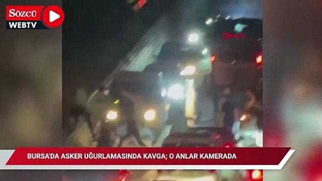 Bursa'da asker uğurlamasında kavga; o anlar kamerada