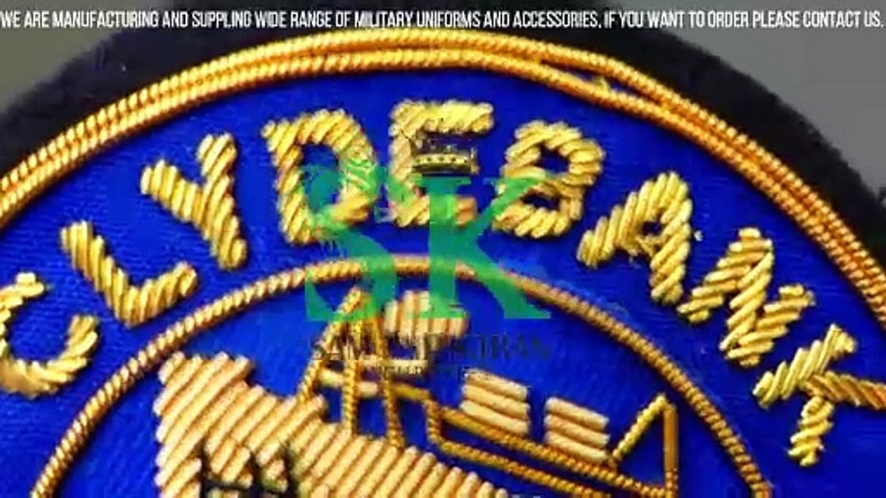 Hand Made Bullion Wire Embroidery Gold Work Badge, Ceremony Uniform Badge