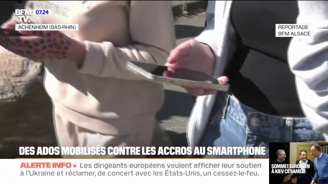 Des adolescents mobilisés contre les accros au smartphone