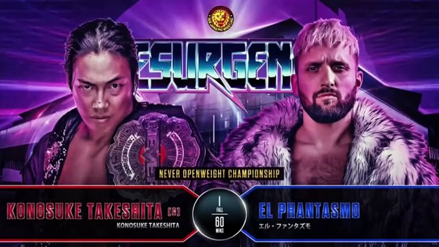 Konosuke Takeshita vs El Phantasmo - NEVER Openweight Title Match: NJPW Resurgence 2025 (5/9/2025)