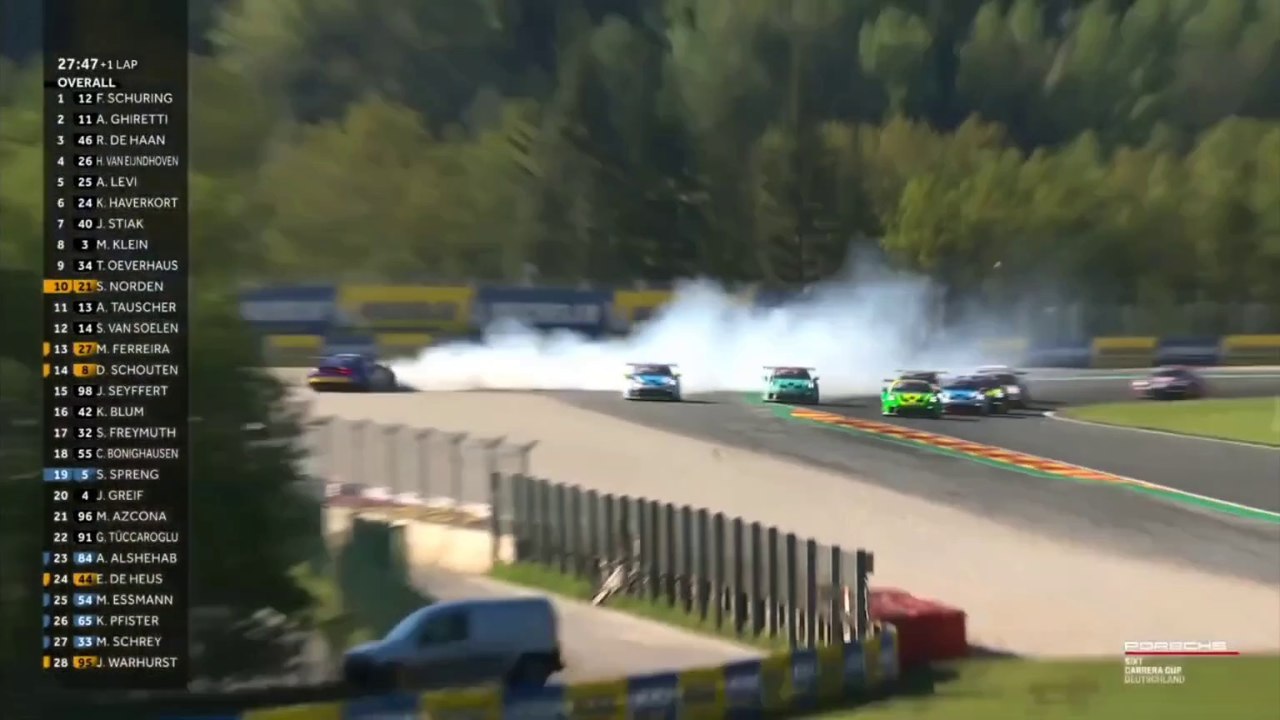 Porsche Carrera Cup Deutschland 2025 Spa Race 2 Schouten Big Crash