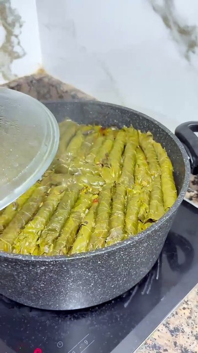 الله يعطيك العافية أم بكري على ورق العنب ( يبرق ) شي بيشهي القلب! صحتين وعافية ❤️🍽️