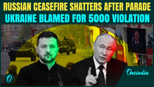 Russia & Ukraine BLAME Each Other As Ceasefire SHATTERS After Parade | Russia Claims 5000 Violations