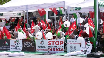 İstanbul'da kadınlardan Gazze'ye destek eylemi