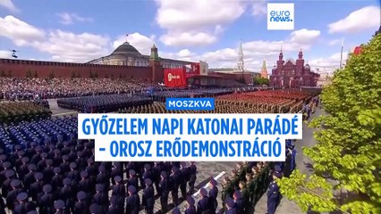 Moszkva: győzelem napi parádé, orosz erődemonstráció