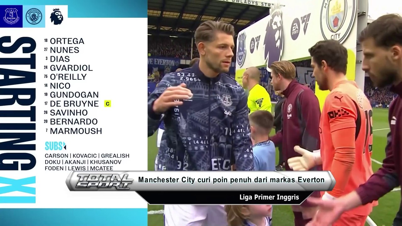 Manchester City curi poin penuh dari markas Everton