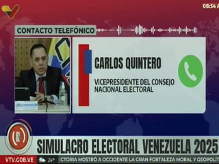 Vdpte. del CNE Carlos Quintero señala que el simulacro estará operativo hasta las 5:00 p.m.
