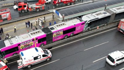 Beylikdüzü’nde metrobüs kazasının meydana geldiği alan görüntülendi