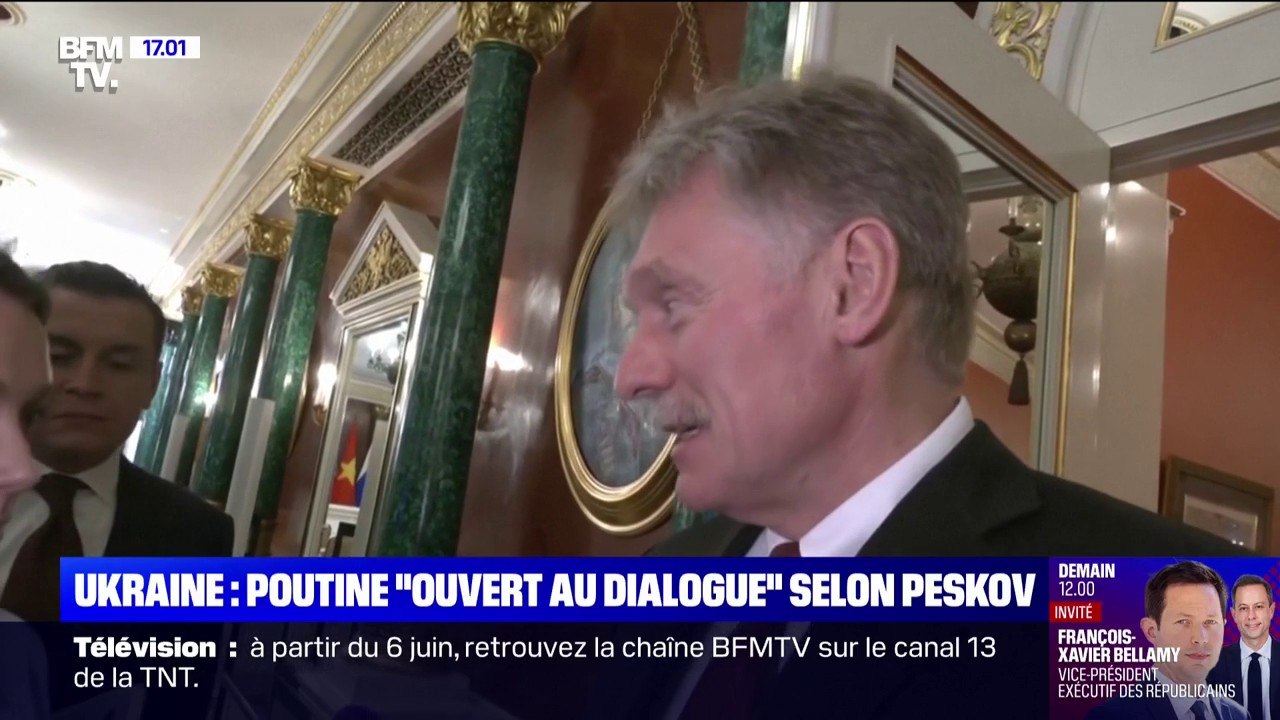 Guerre en Ukraine: Vladimir Poutine "ouvert au dialogue" selon Dmitri Peskov, porte-parole du Kremlin